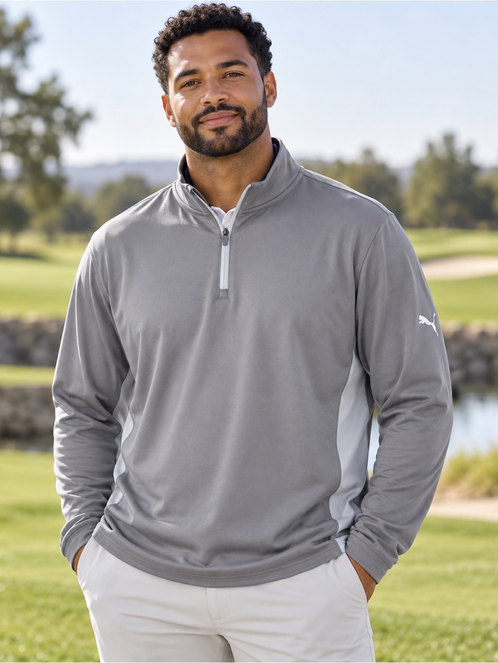 PUMA Golf Gamer 1/4 Zip Pullover Gray 2XL NWT
